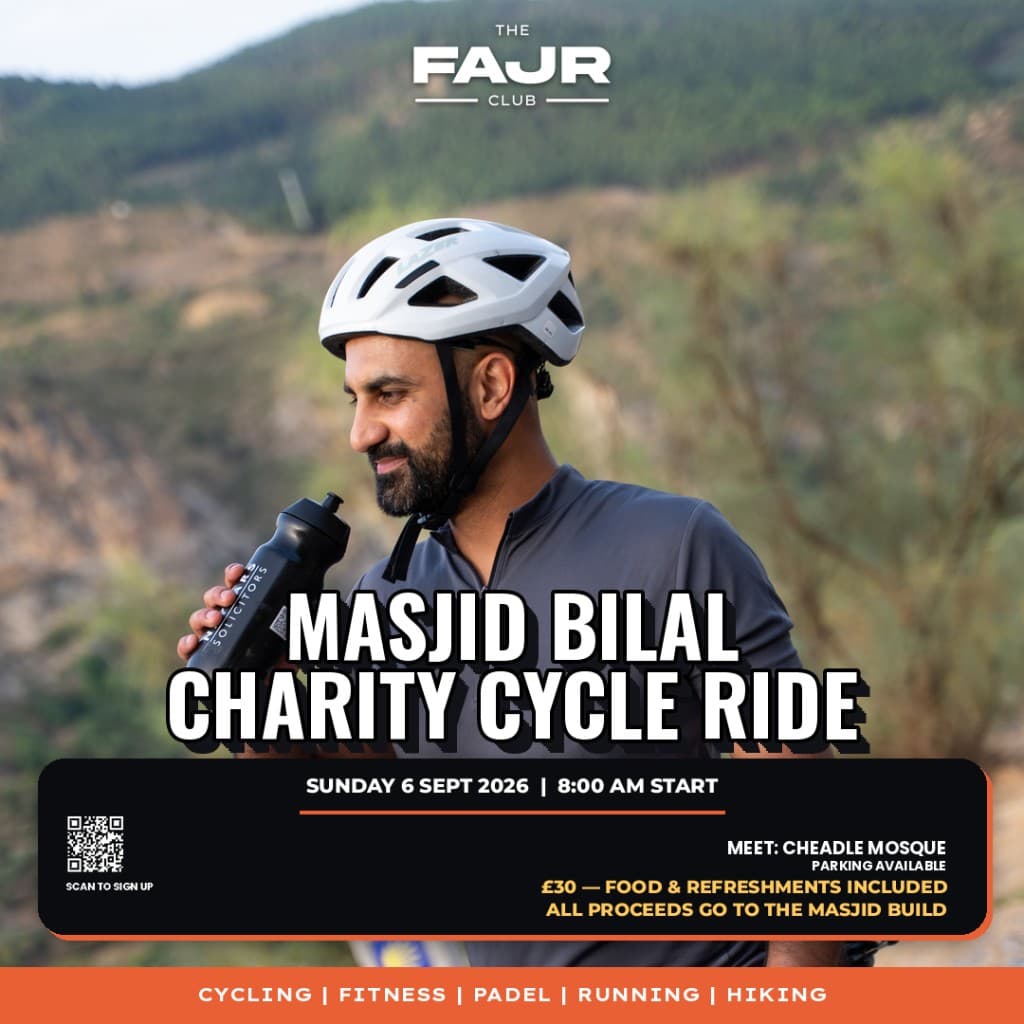 Masjid Bilal Charity Cycle Ride event poster — The Fajr Club